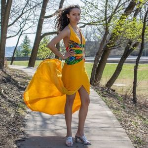 Vintage Y2K Velvet Halter Gown | Bust 32" | Waist 26"